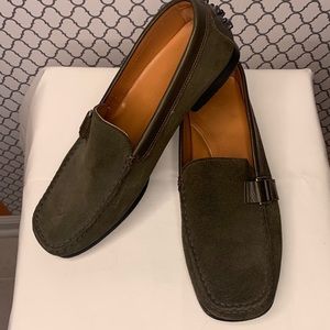 Antonio Bossi suede loafers, size 8.5, moss green color